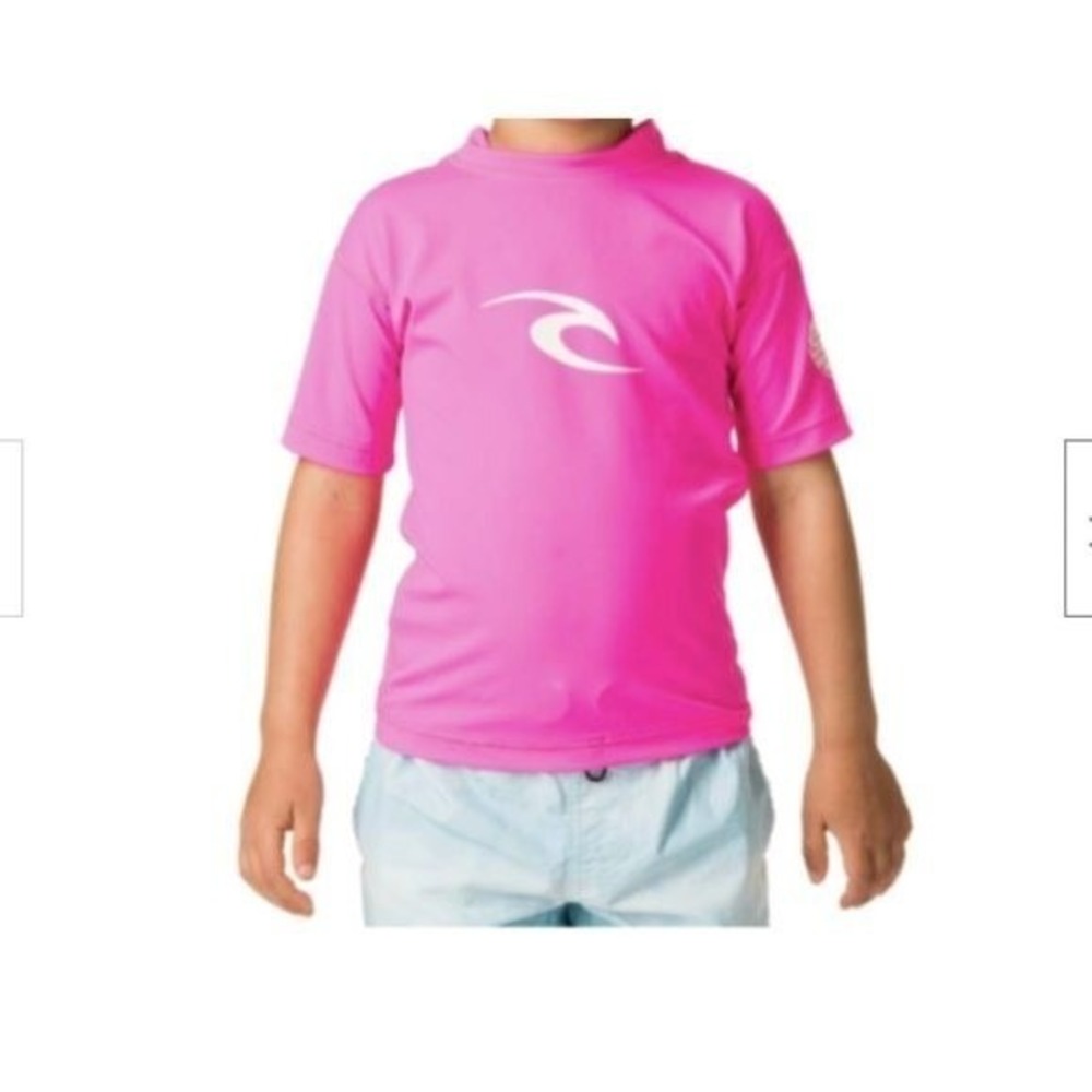 Rip Curl Toddler Boys UV Rash Guard Pink Short Sleeve Size 3 NWT‎